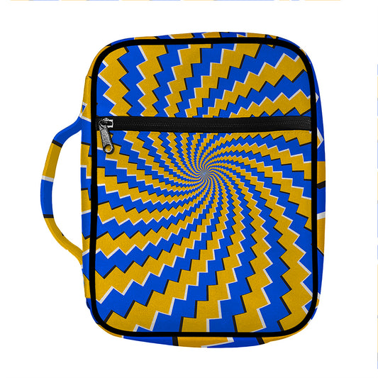 Yellow Spiral Moving Optical Illusion Front Pocket Bible Bag