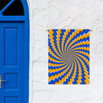 Yellow Spiral Moving Optical Illusion Garden Flag