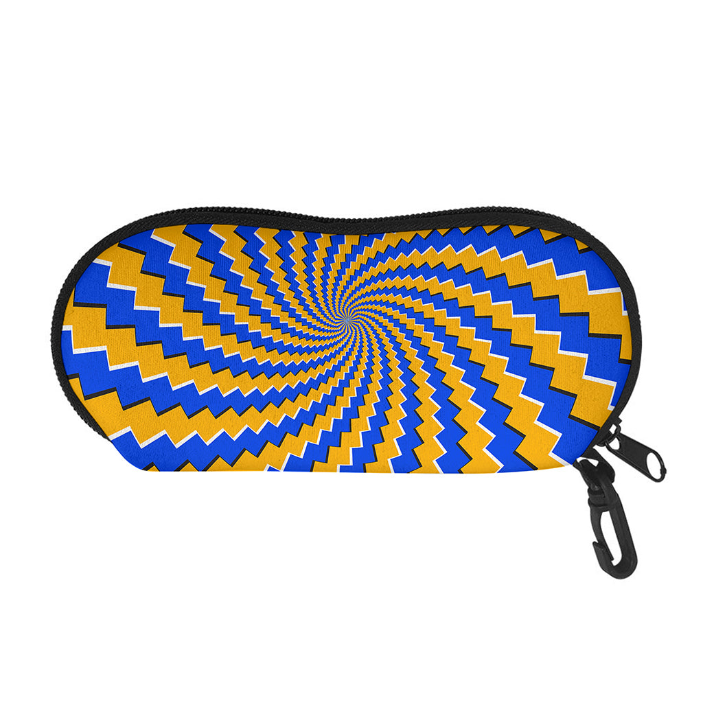 Yellow Spiral Moving Optical Illusion Glasses Case