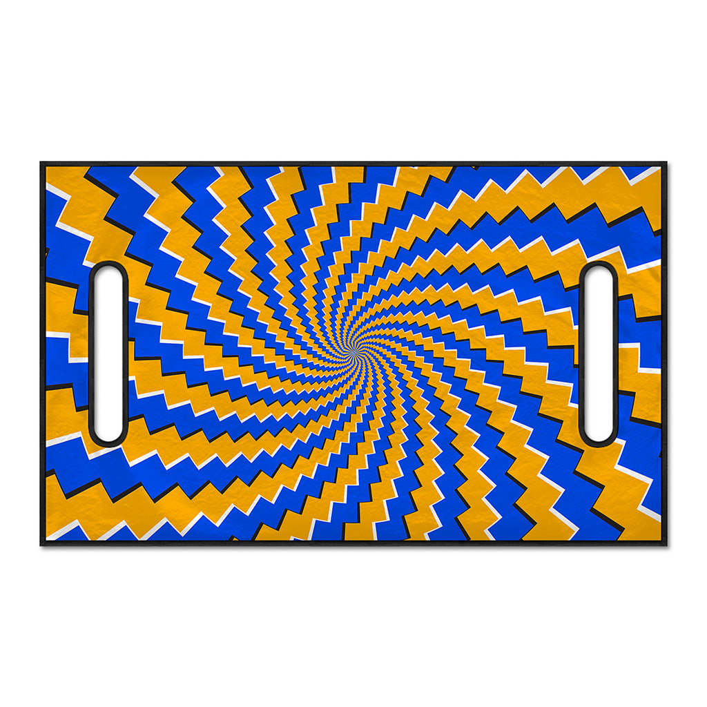 Yellow Spiral Moving Optical Illusion Golf Cart Seat Cover