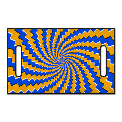 Yellow Spiral Moving Optical Illusion Golf Cart Seat Cover