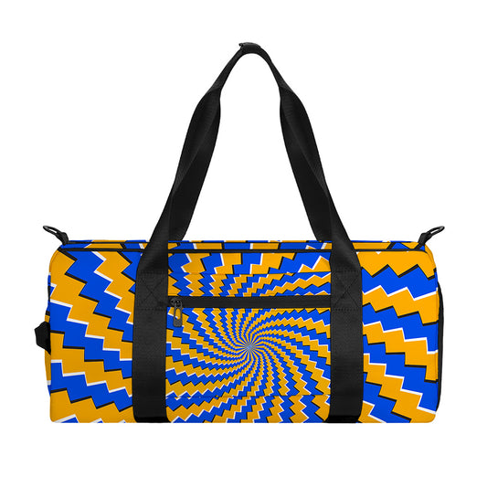 Yellow Spiral Moving Optical Illusion Gym Bag