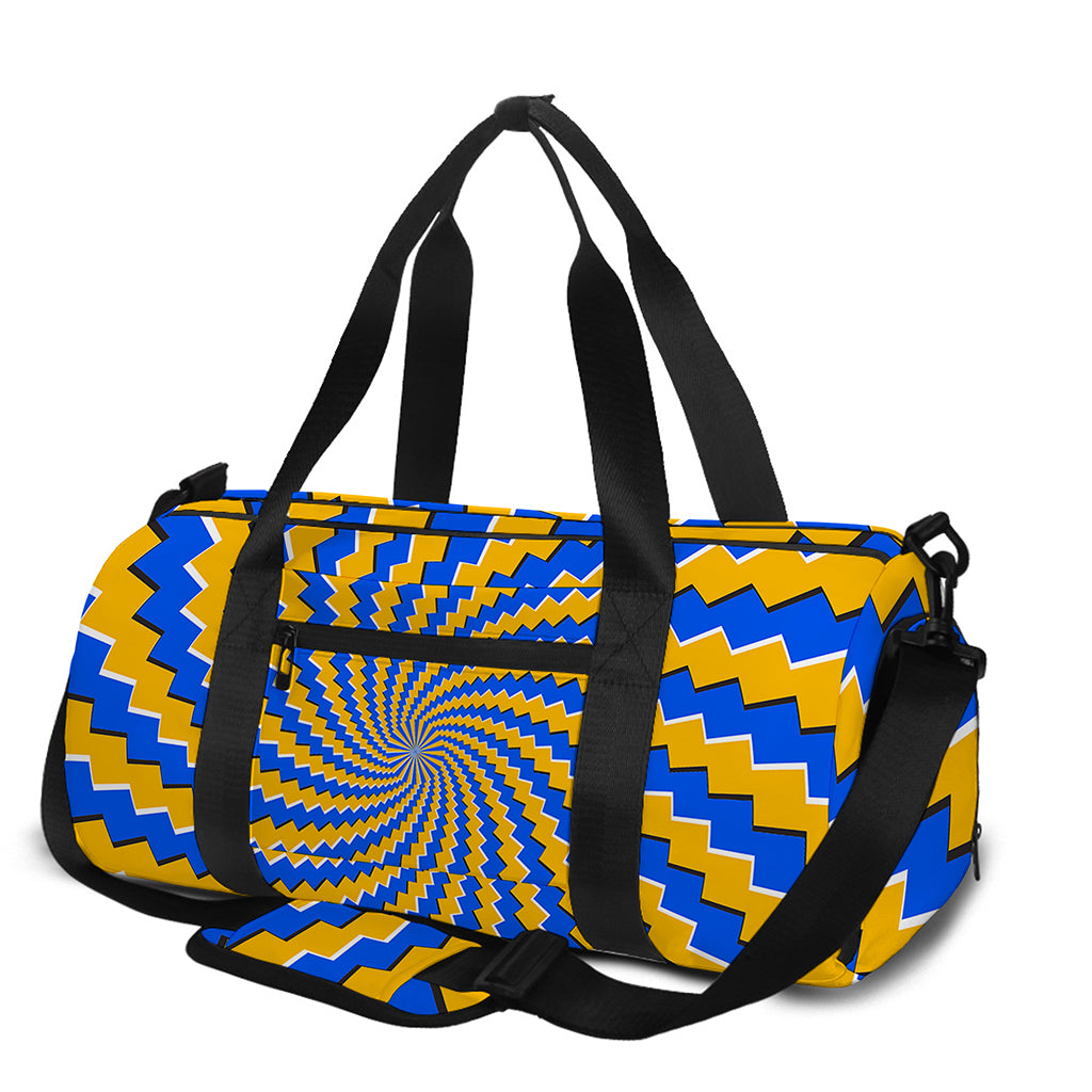 Yellow Spiral Moving Optical Illusion Gym Bag