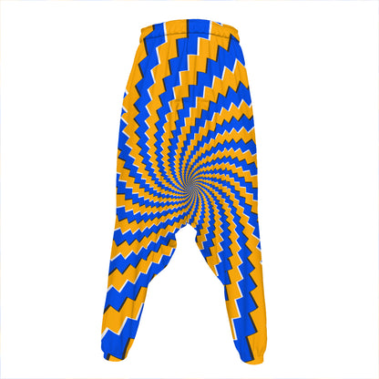 Yellow Spiral Moving Optical Illusion Hammer Pants
