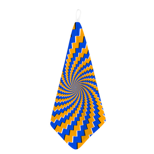 Yellow Spiral Moving Optical Illusion Hand Towel