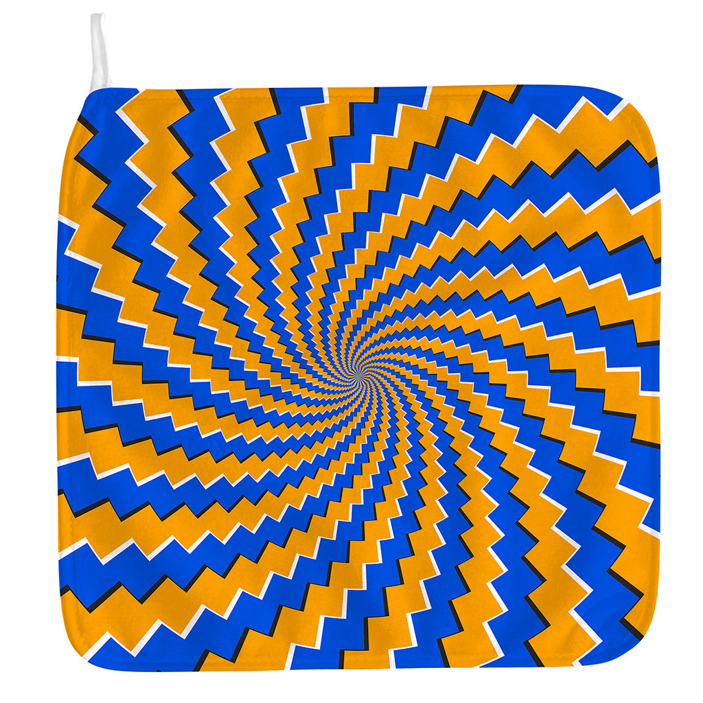 Yellow Spiral Moving Optical Illusion Hand Towel