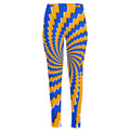 Yellow Spiral Moving Optical Illusion High-Waisted Pocket Leggings