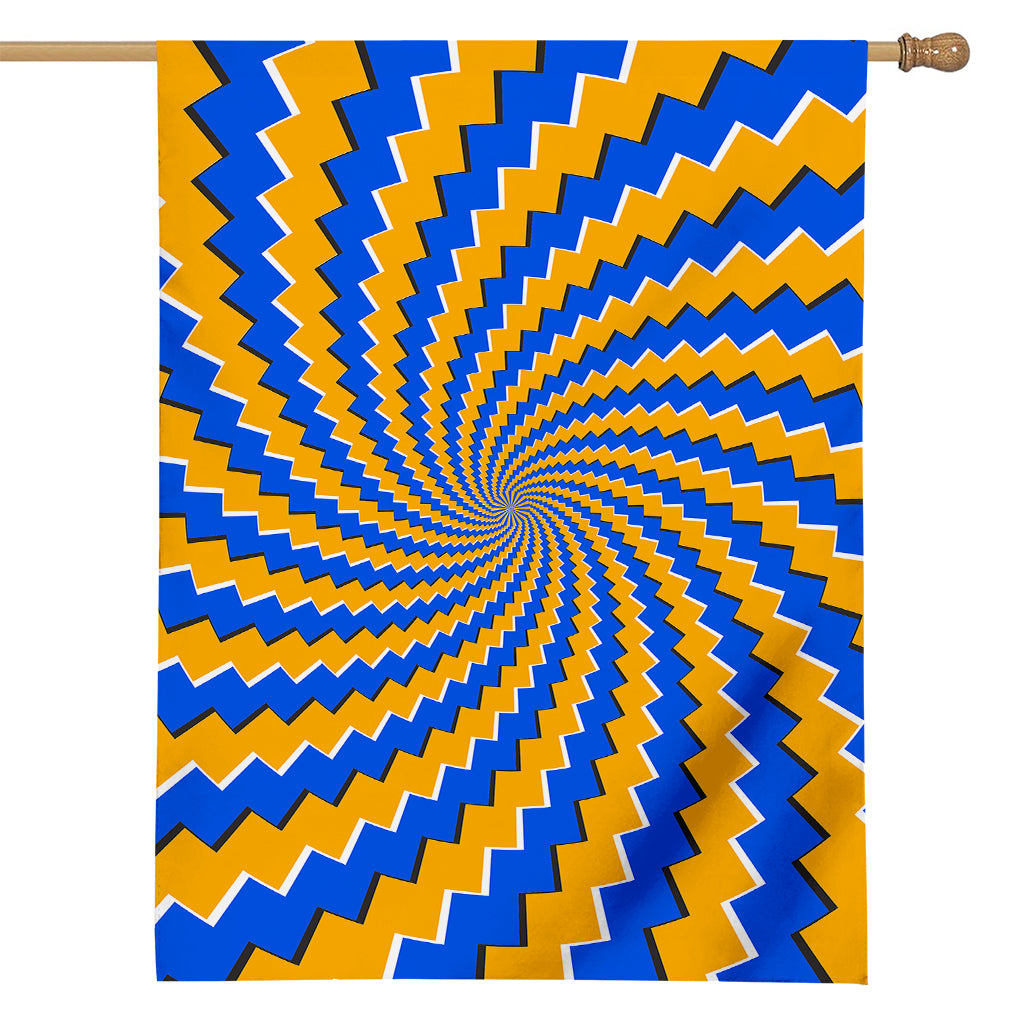 Yellow Spiral Moving Optical Illusion House Flag