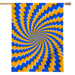 Yellow Spiral Moving Optical Illusion House Flag