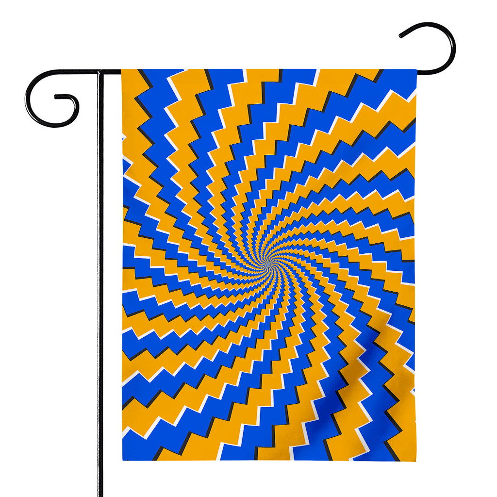 Yellow Spiral Moving Optical Illusion House Flag