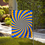 Yellow Spiral Moving Optical Illusion House Flag