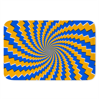 Yellow Spiral Moving Optical Illusion Indoor Door Mat