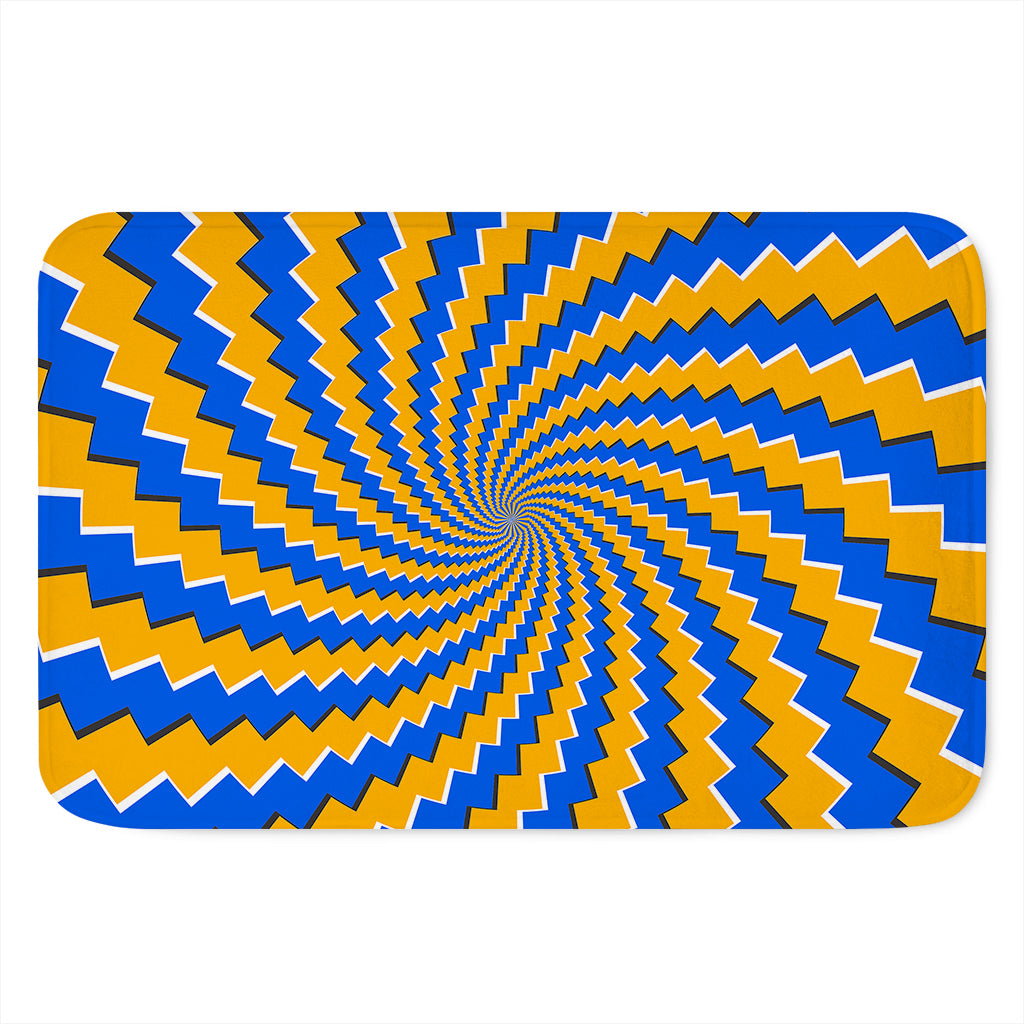 Yellow Spiral Moving Optical Illusion Indoor Door Mat