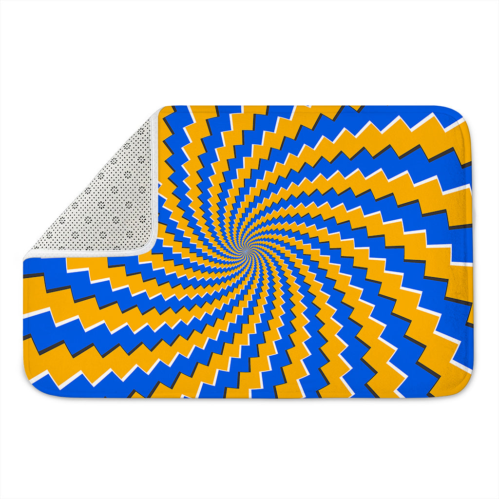 Yellow Spiral Moving Optical Illusion Indoor Door Mat