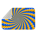 Yellow Spiral Moving Optical Illusion Indoor Door Mat