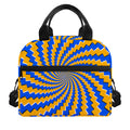 Yellow Spiral Moving Optical Illusion Insulated Lunch Bag