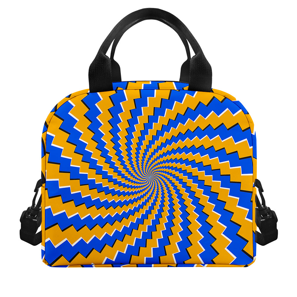 Yellow Spiral Moving Optical Illusion Insulated Lunch Bag