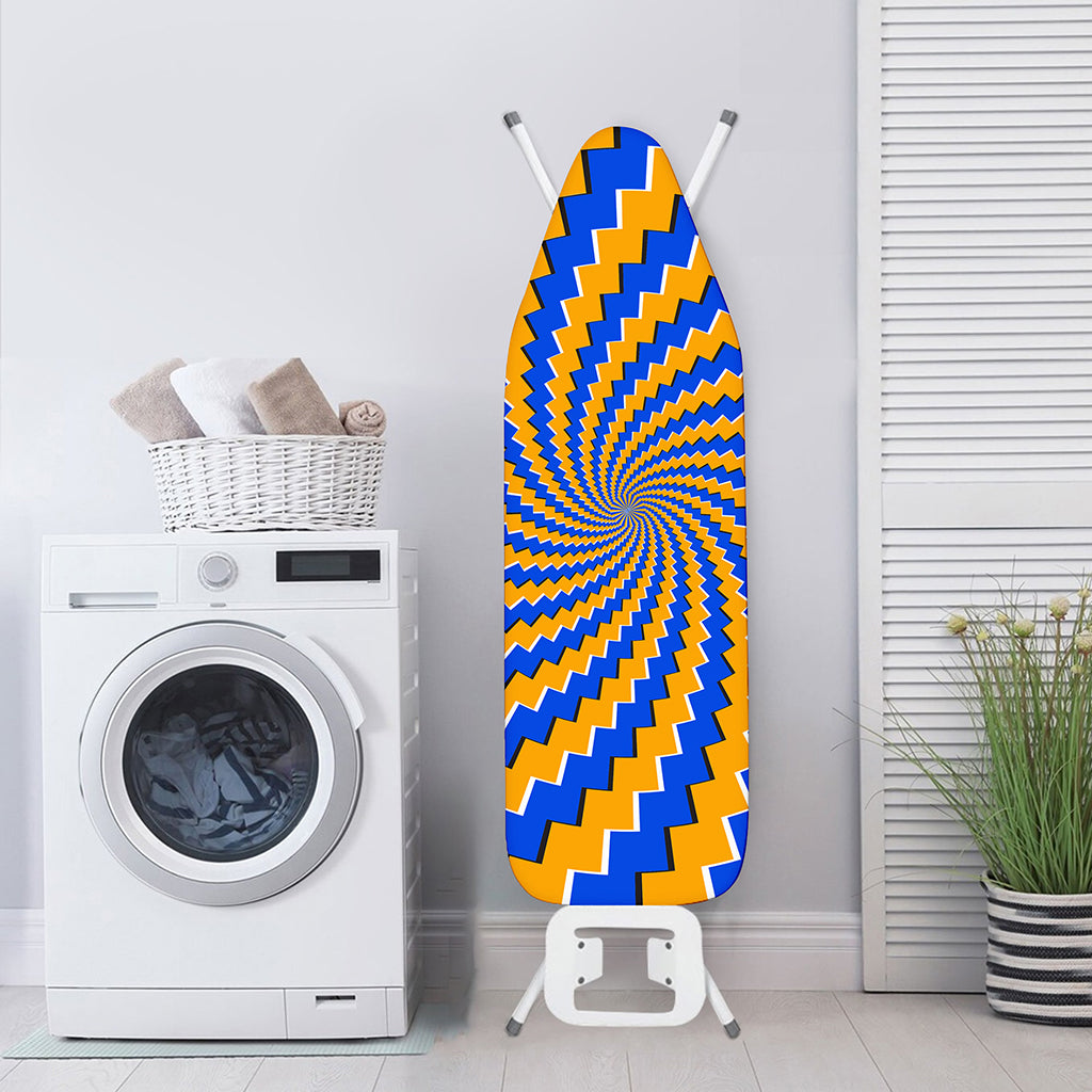 Yellow Spiral Moving Optical Illusion Ironing Board Cover
