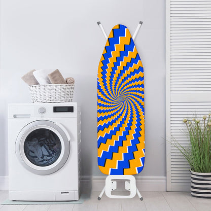 Yellow Spiral Moving Optical Illusion Ironing Board Cover