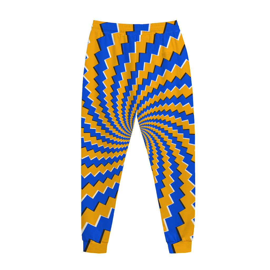 Yellow Spiral Moving Optical Illusion Jogger Pants