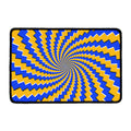 Yellow Spiral Moving Optical Illusion Kitchen Mat