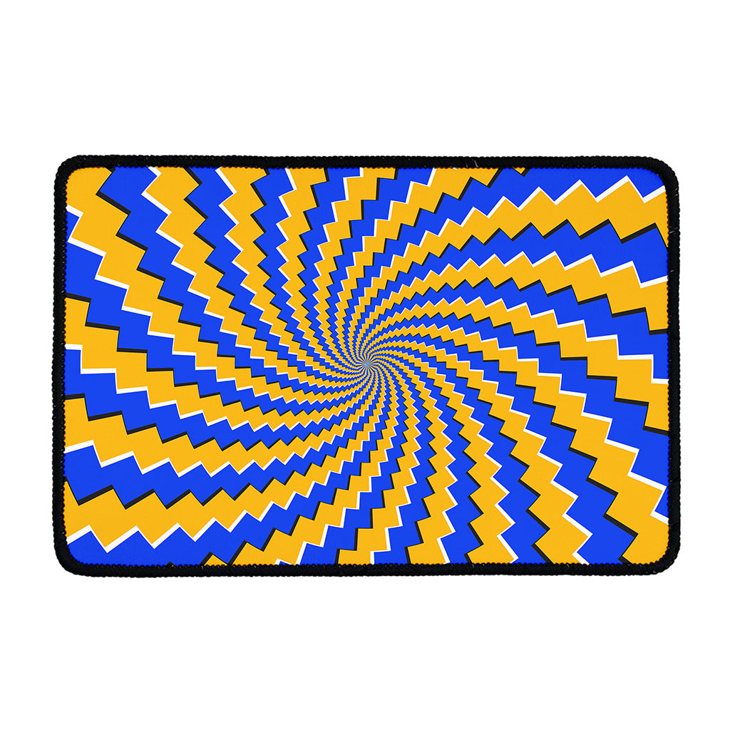Yellow Spiral Moving Optical Illusion Kitchen Mat