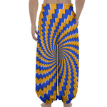 Yellow Spiral Moving Optical Illusion Lantern Pants