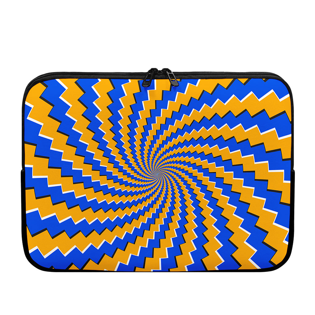 Yellow Spiral Moving Optical Illusion Laptop Sleeve