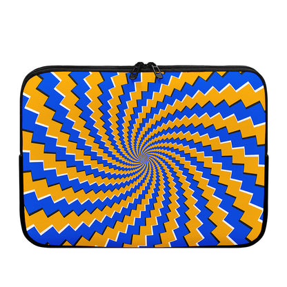 Yellow Spiral Moving Optical Illusion Laptop Sleeve