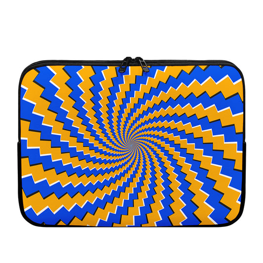 Yellow Spiral Moving Optical Illusion Laptop Sleeve