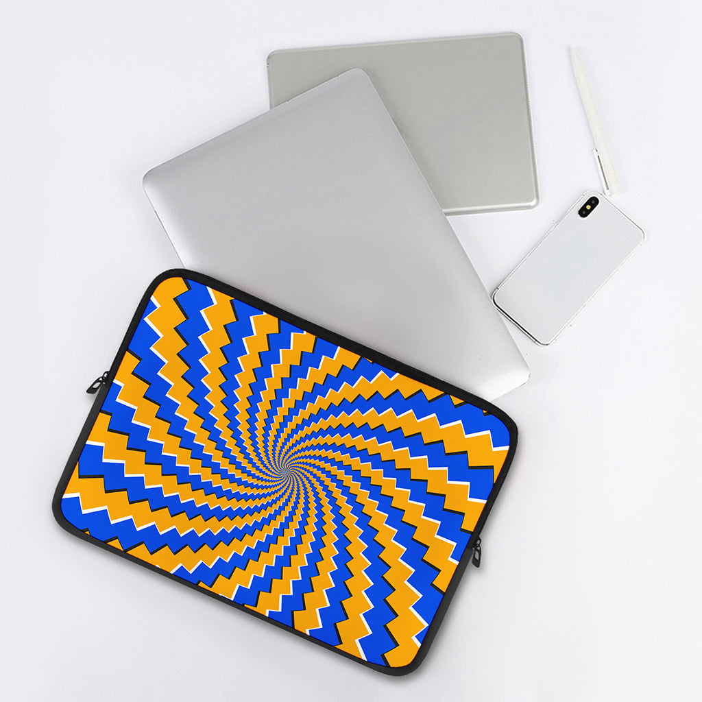 Yellow Spiral Moving Optical Illusion Laptop Sleeve