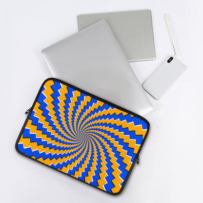 Yellow Spiral Moving Optical Illusion Laptop Sleeve