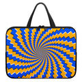 Yellow Spiral Moving Optical Illusion Laptop Sleeve With Handle