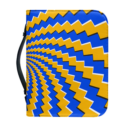 Yellow Spiral Moving Optical Illusion Leather Bible Cover