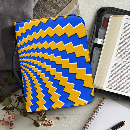 Yellow Spiral Moving Optical Illusion Leather Bible Cover