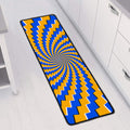 Yellow Spiral Moving Optical Illusion Long Kitchen Mat