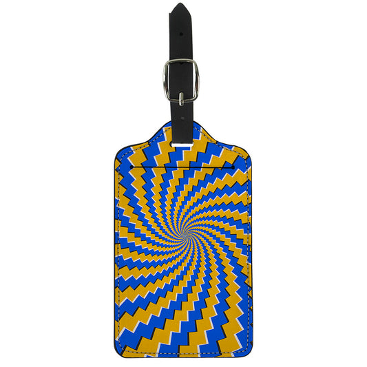 Yellow Spiral Moving Optical Illusion Luggage Tag