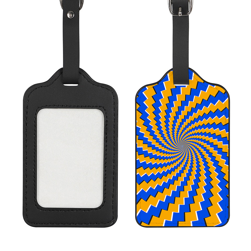 Yellow Spiral Moving Optical Illusion Luggage Tag