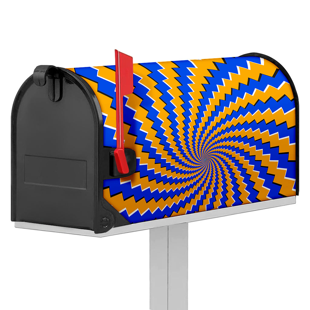 Yellow Spiral Moving Optical Illusion Mailbox Cover