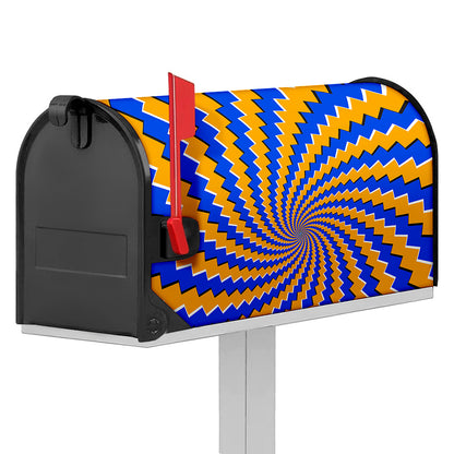 Yellow Spiral Moving Optical Illusion Mailbox Cover