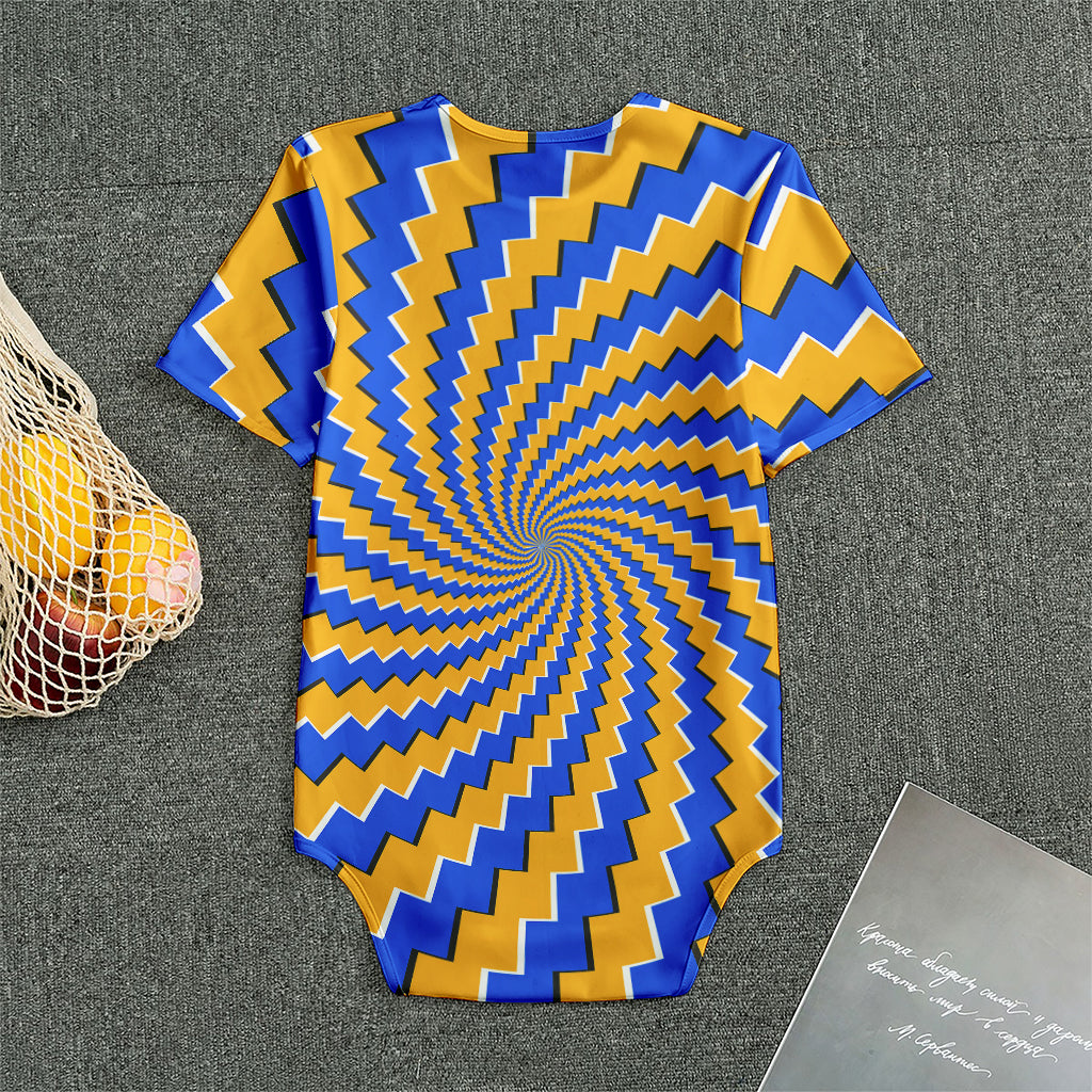 Yellow Spiral Moving Optical Illusion Men's Bodysuit