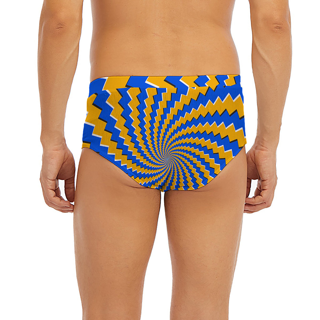 Yellow Spiral Moving Optical Illusion Men's Briefs