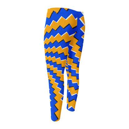 Yellow Spiral Moving Optical Illusion Men's Compression Pants