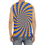Yellow Spiral Moving Optical Illusion Men's Fitness Tank Top