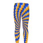Yellow Spiral Moving Optical Illusion Men's leggings