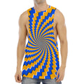 Yellow Spiral Moving Optical Illusion Men's Muscle Tank Top