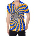 Yellow Spiral Moving Optical Illusion Men's Shirt