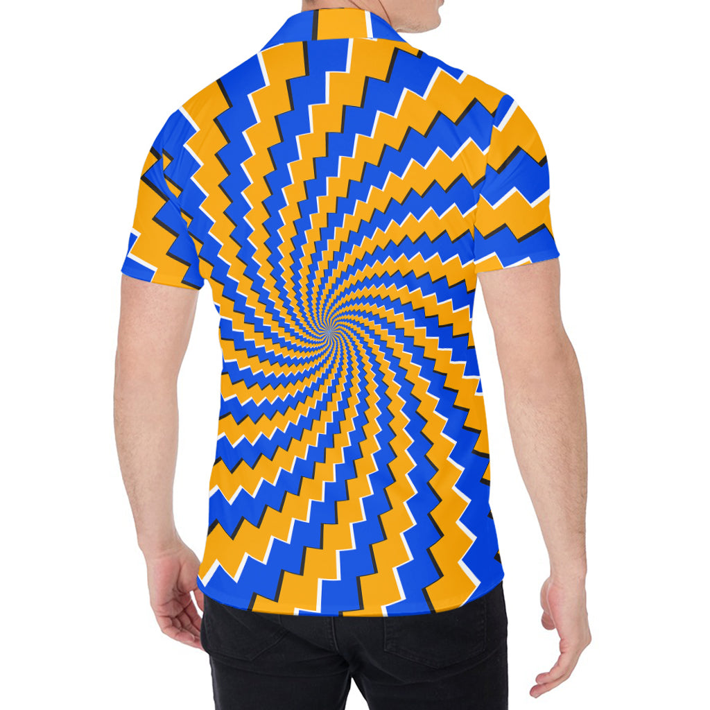 Yellow Spiral Moving Optical Illusion Men's Shirt