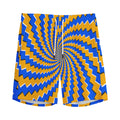Yellow Spiral Moving Optical Illusion Men's Athletic Shorts