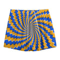 Yellow Spiral Moving Optical Illusion Mesh Shorts